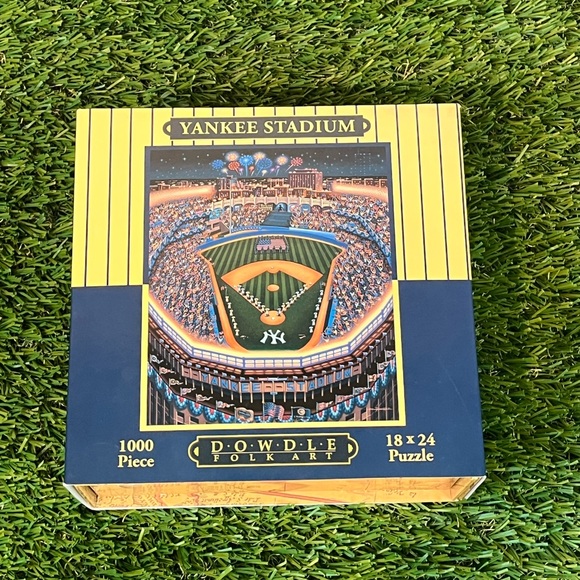 Dowdle Other - Dowdle Folk Art 1000 Piece Jigsaw Puzzle YANKEE STADIUM Baseball 18x24” w/Puzzle
